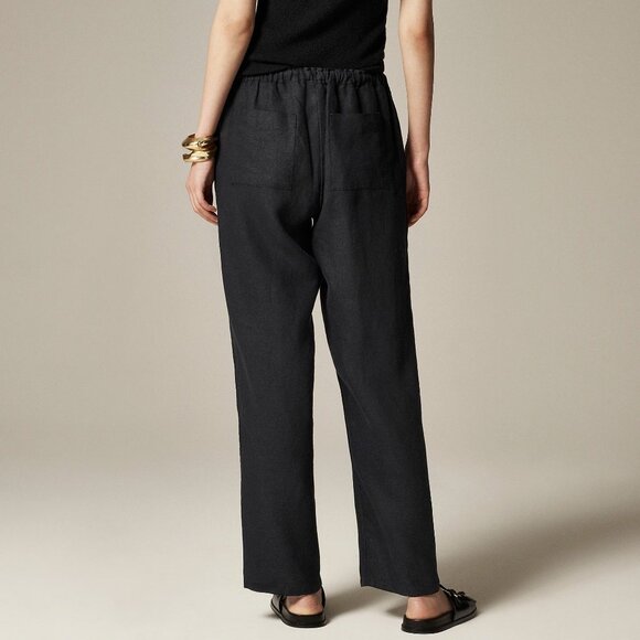 J. Crew New Soleil Pant in Linen Black - Picture 2 of 5